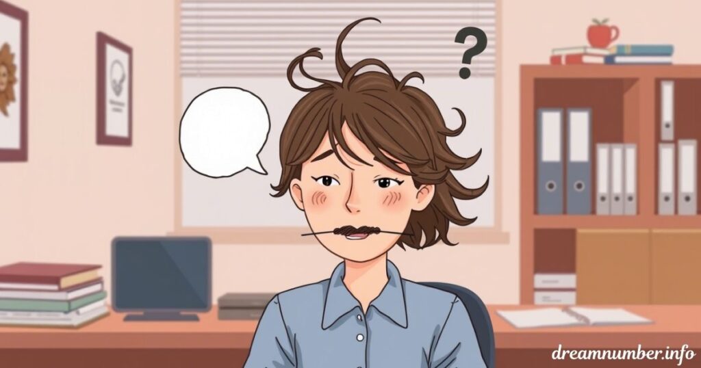 Communication Challenges Represented by Hair in Mouth