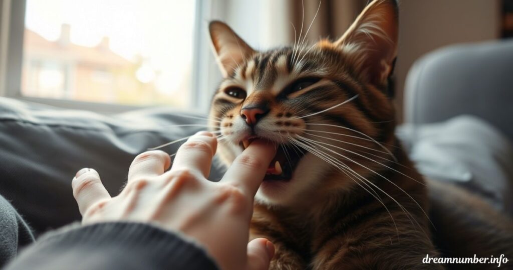 Cat Biting My Left Hand